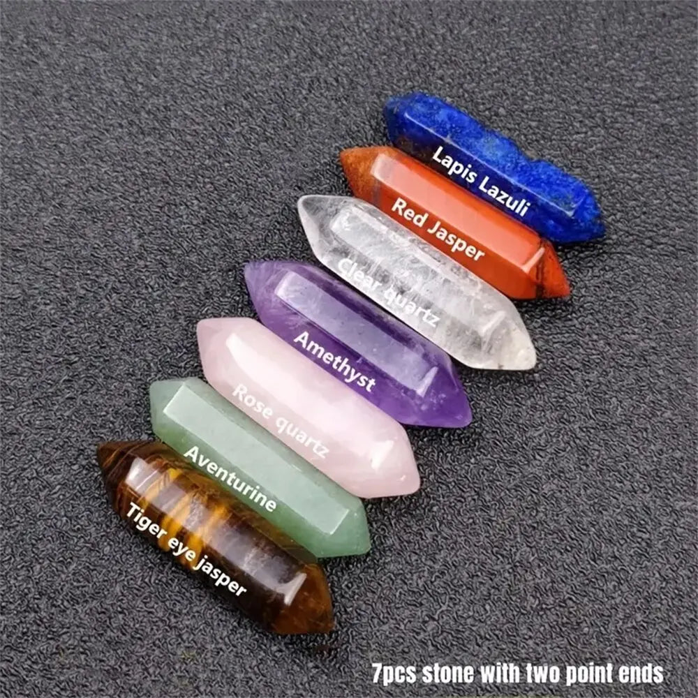 14pcs Pointed Quartz Crystal Chakra Healing Stone Set