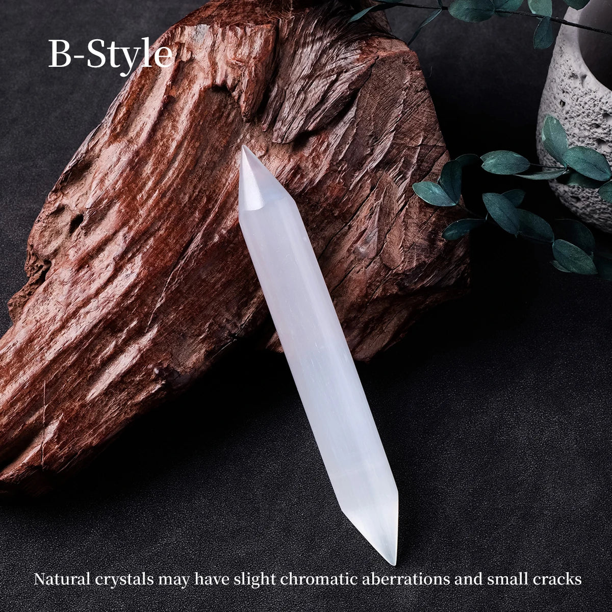 Natural Healing Crystal Wand | Polished Energy Rod for Protection, Calm & Spiritual Cleansing