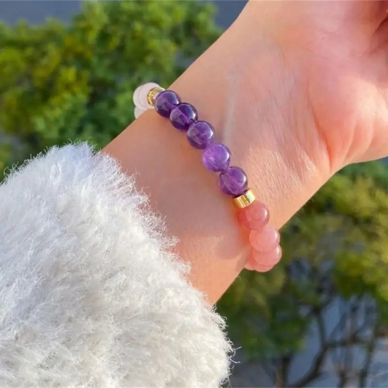 Citrine, Tiger Eye & Amethyst Healing Stone Bracelet – Abundance, Confidence & Calm