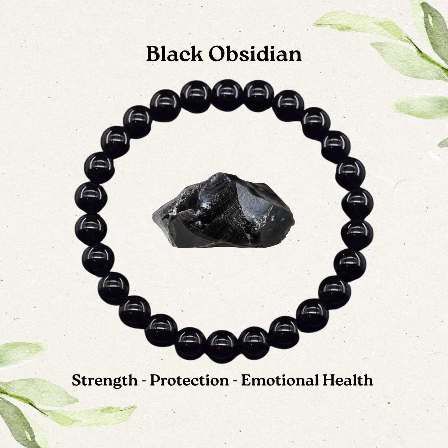 Black Obsidian Bracelet – Strength & Protection