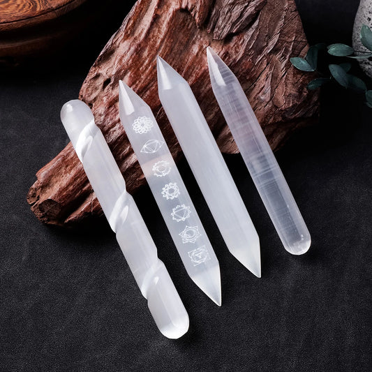 Natural Healing Crystal Wand | Polished Energy Rod for Protection, Calm & Spiritual Cleansing
