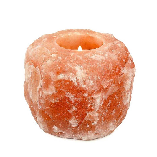 Himalayan Pink Salt Tea Light Holder – Natural Crystal Candle Holder for Home, Spa & Meditation Décor