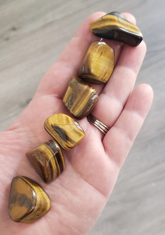 Tumbled Tiger’s Eye Stone | Pocket Crystal for Courage, Strength, Confidence & Protection