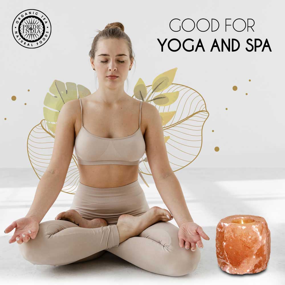 Himalayan Pink Salt Tea Light Holder – Natural Crystal Candle Holder for Home, Spa & Meditation Décor