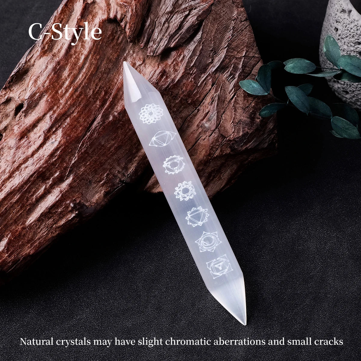 Natural Healing Crystal Wand | Polished Energy Rod for Protection, Calm & Spiritual Cleansing
