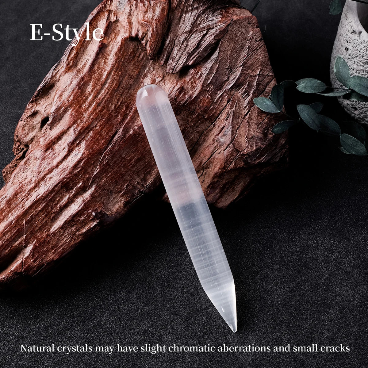 Natural Healing Crystal Wand | Polished Energy Rod for Protection, Calm & Spiritual Cleansing