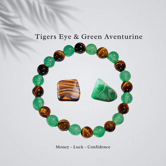Green Aventurine & Tigers Eye – Money, Good Luck, Healing