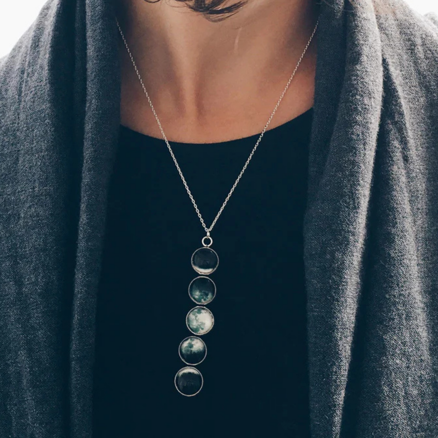 Moon Phase Pendant Necklace | Lunar Cycle Jewelry for Moon Lovers, Bridesmaid Gift, Mother’s Day Present, Astrology & Celestial Fashion