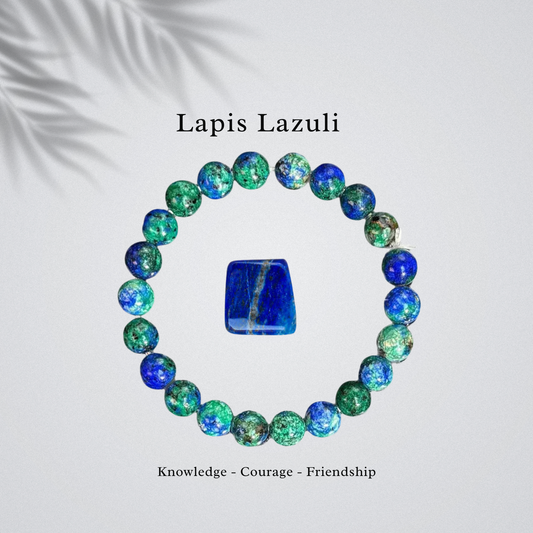 Lapis Lazuli Bracelet – Wisdom, Spiritual Enlightenment, Courage, Emotional Healing | Healing Crystal Bracelet | Meditation Stone