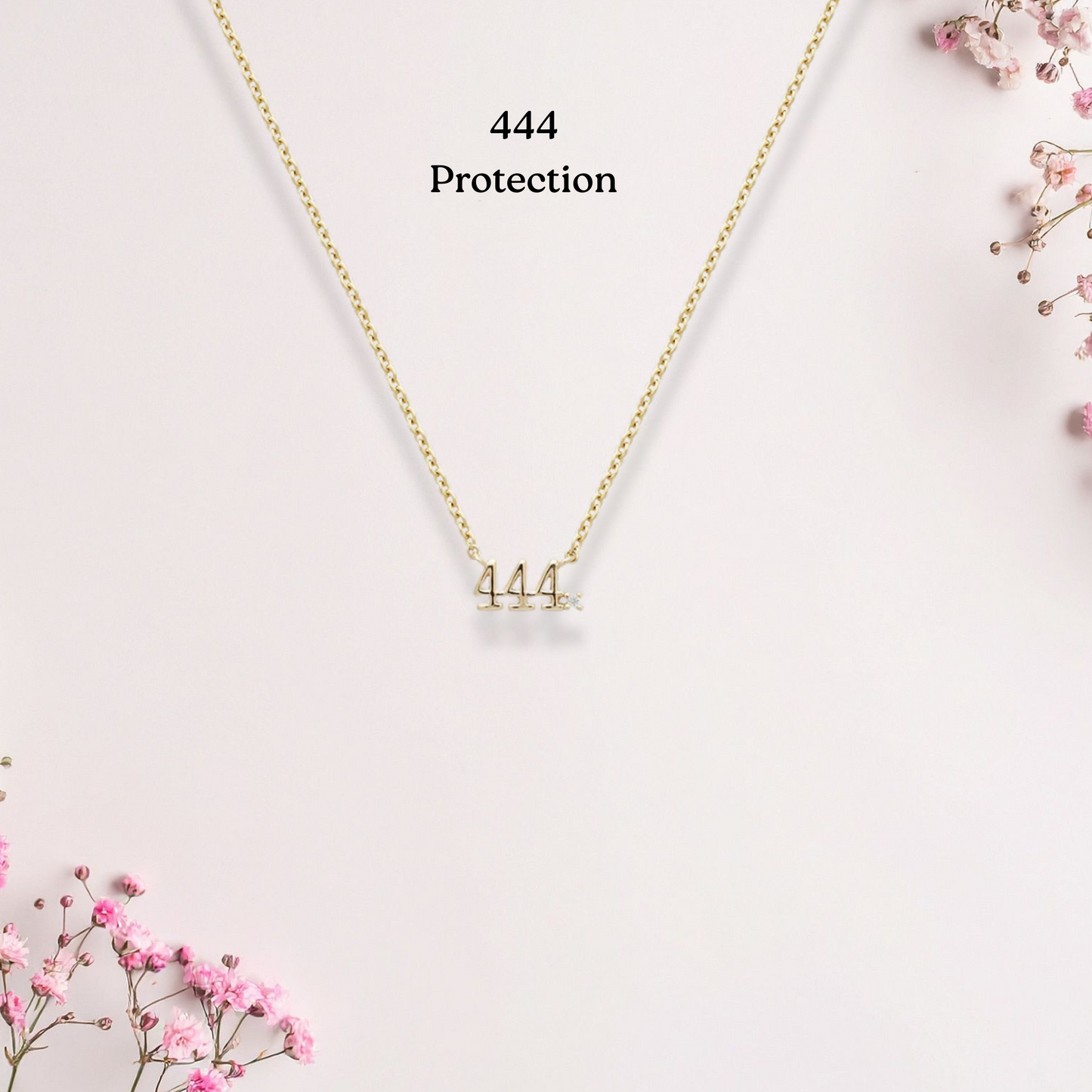 925 Sterling Silver Angel Number Necklace – 111, 333, 444, 777 | Gold-Plated Pendant with Zircon | Manifestation, Guidance, Protection & Luck