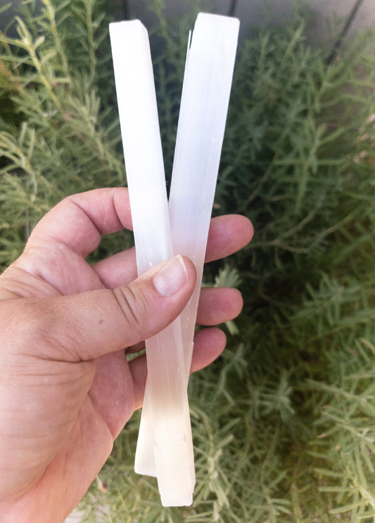 Selenite Stick 8" | Crystal Charging & Cleansing Wand for Energy Clearing, Meditation, Reiki & Spiritual Healing