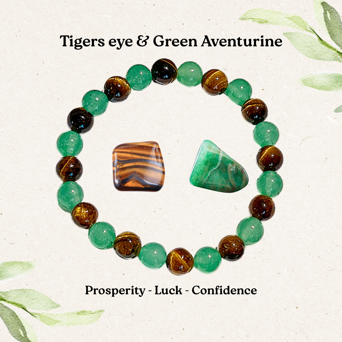 Green Aventurine & Tigers Eye – Money, Good Luck, Healing