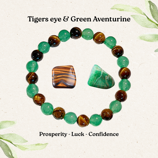 Green Aventurine & Tigers Eye – Money, Good Luck, Healing