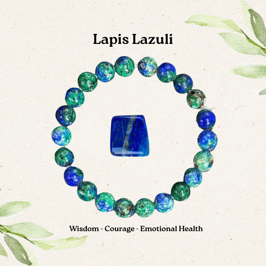 Lapis Lazuli Bracelet – Wisdom, Spiritual Enlightenment, Courage, Emotional Healing | Healing Crystal Bracelet | Meditation Stone