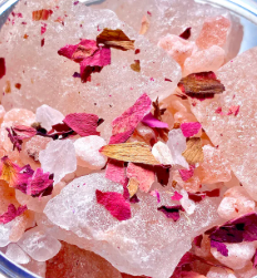 Rose & Rose Quartz Bath Salts | Himalayan Pink Salt & Dead Sea Salt Spiritual Bath Soak with Rose Petals for Healing, Heart Chakra, Faith & Calm
