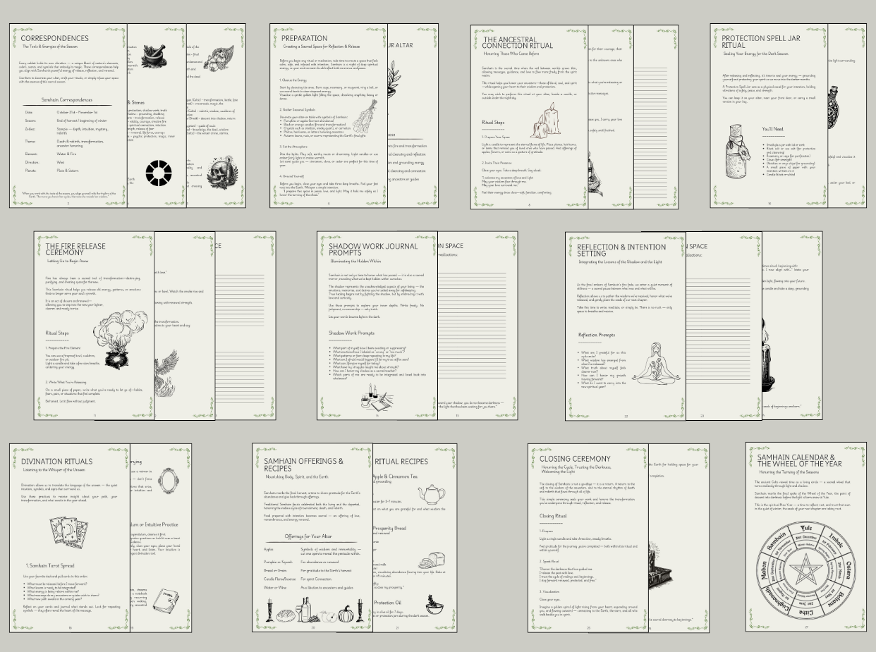 Samhain Ritual Guide | Correspondences, Altar, Rituals, Recipes, Journal Prompts