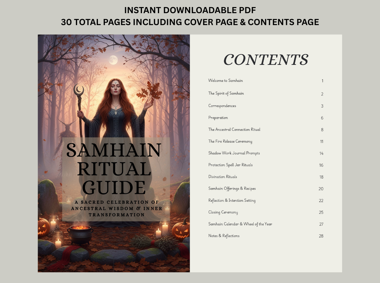 Samhain Ritual Guide | Correspondences, Altar, Rituals, Recipes, Journal Prompts