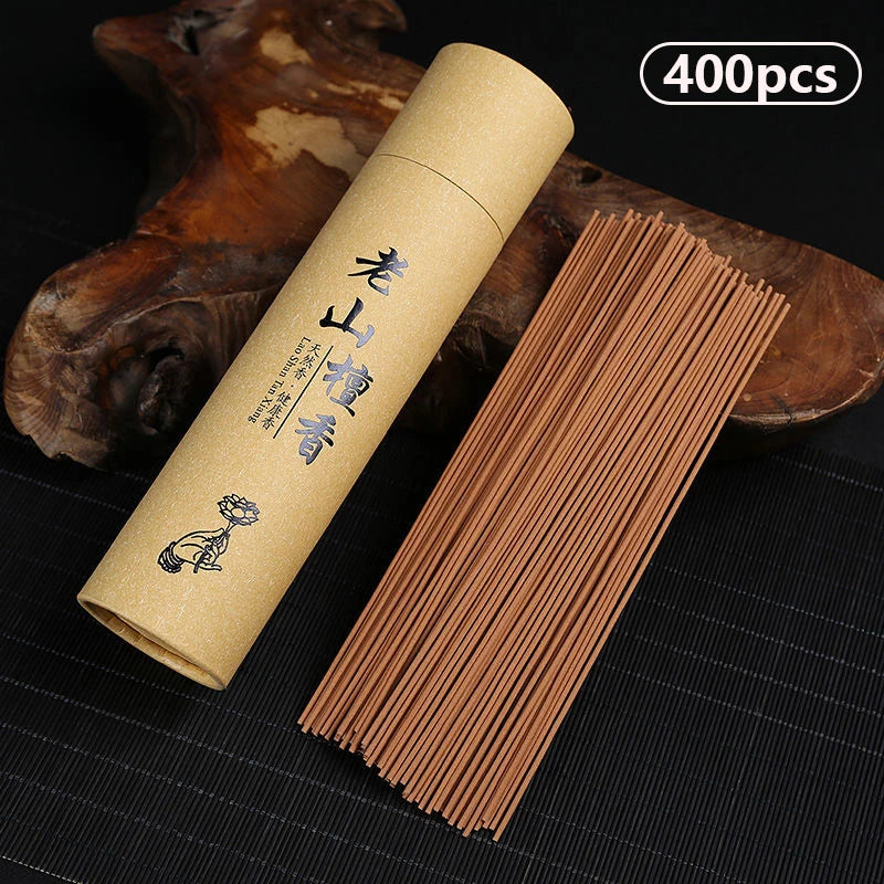 400pcs Natural Sandalwood Incense Sticks – Aromatherapy, Meditation, Prayer, and Blessing Ritual Incense (Sandalwood, Agarwood, Wormwood)