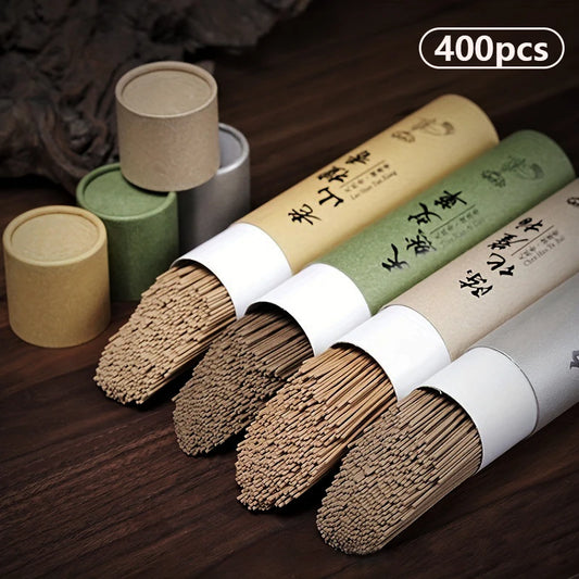 400pcs Natural Sandalwood Incense Sticks – Aromatherapy, Meditation, Prayer, and Blessing Ritual Incense (Sandalwood, Agarwood, Wormwood)
