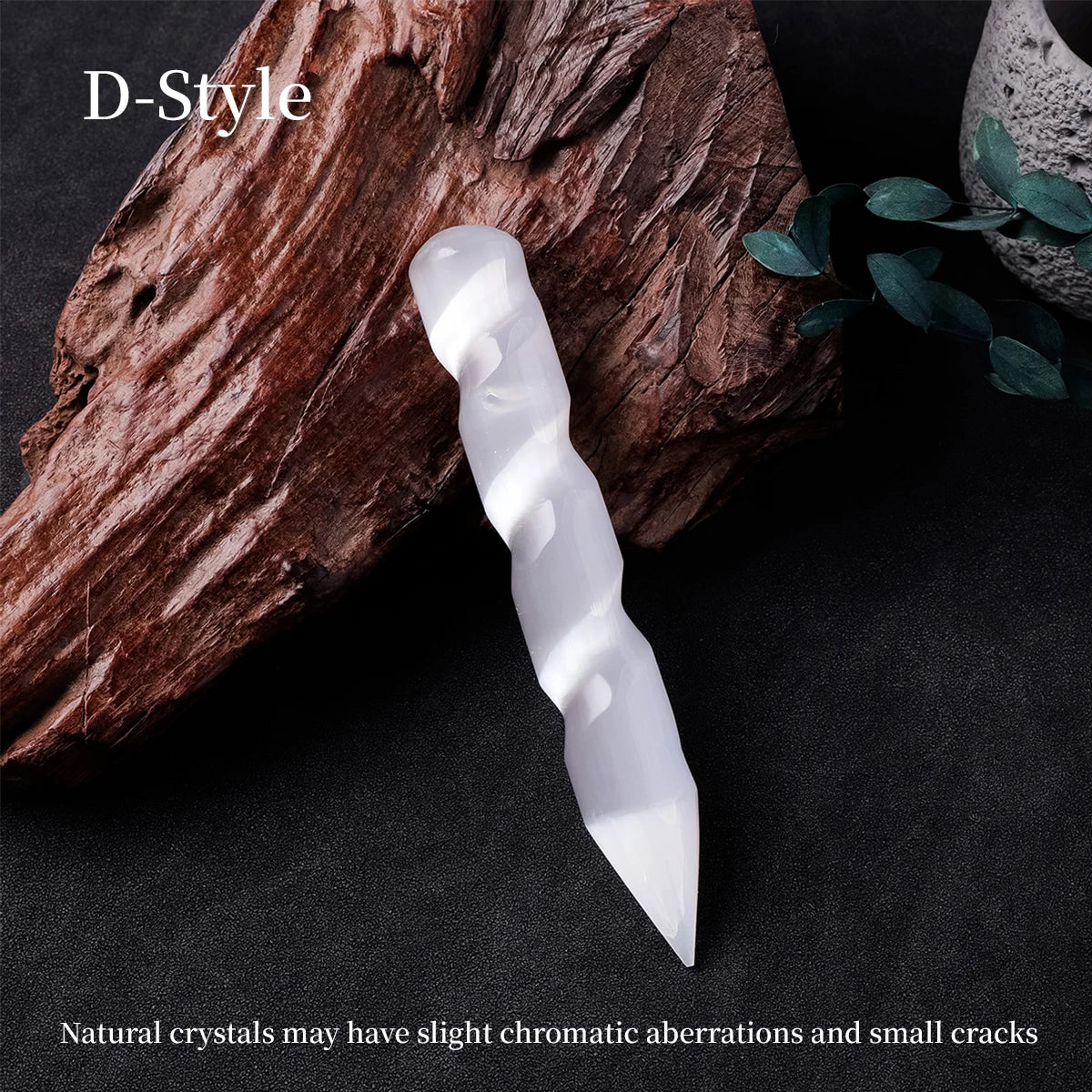Natural Healing Crystal Wand | Polished Energy Rod for Protection, Calm & Spiritual Cleansing